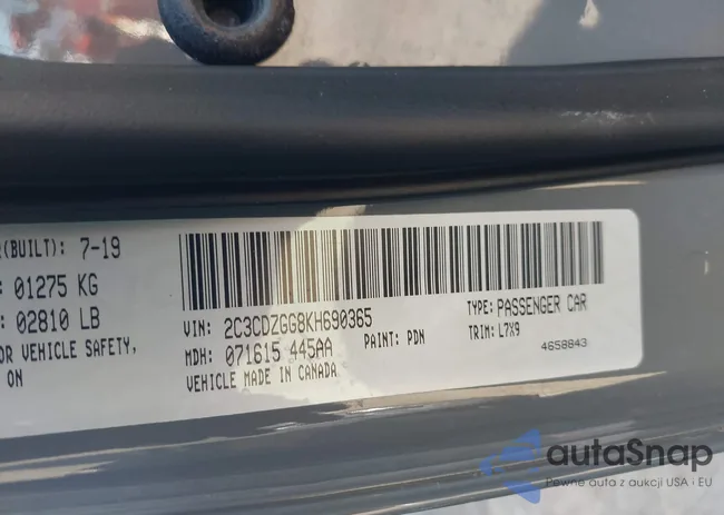 2C3CDZGG8KH690365: 43363015