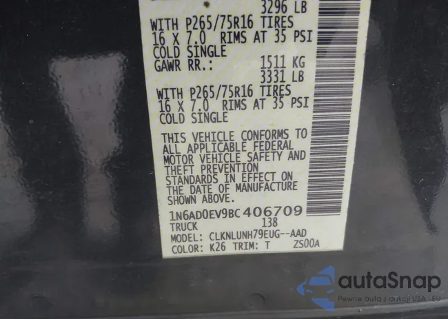 1N6AD0EV9BC406709: 43363017