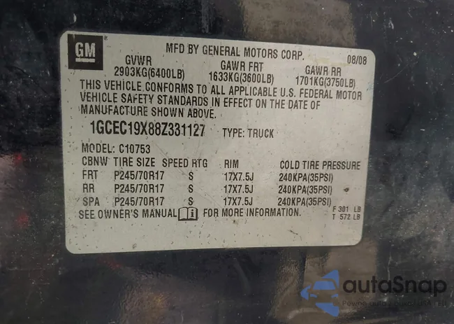 1GCEC19X88Z331127: 43363192