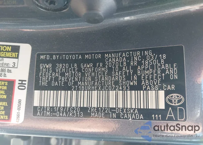 2T1BURHEXJC072493: 43362302