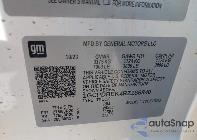 1GCPDBEK4RZ186840: 43362340