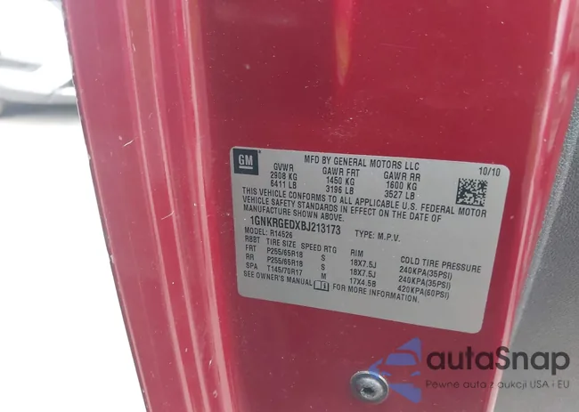 1GNKRGEDXBJ213173: 43362499