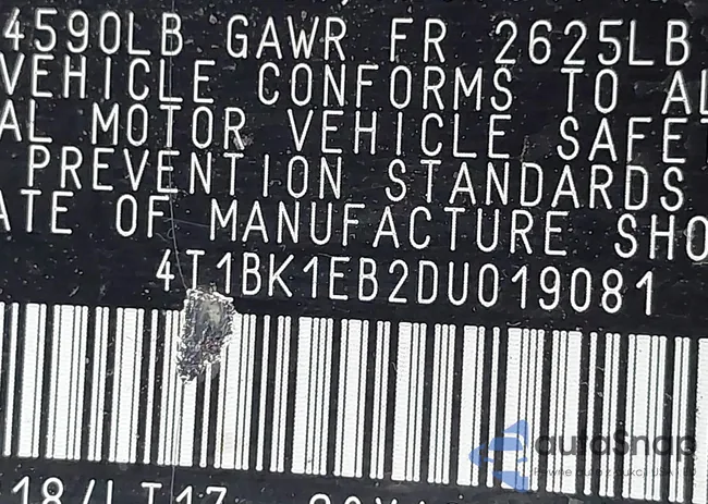 4T1BK1EB2DU019081: 43362547