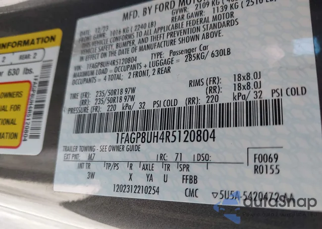 1FAGP8UH4R5120804: 43362570