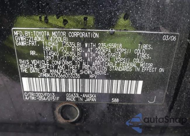 JTMBK32V366003235: 43362626