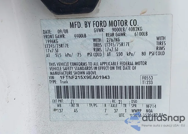 1FTNF215X9EA01943: 43363716