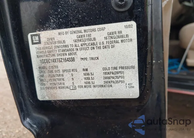 1GCEC14X73Z164338: 43363804