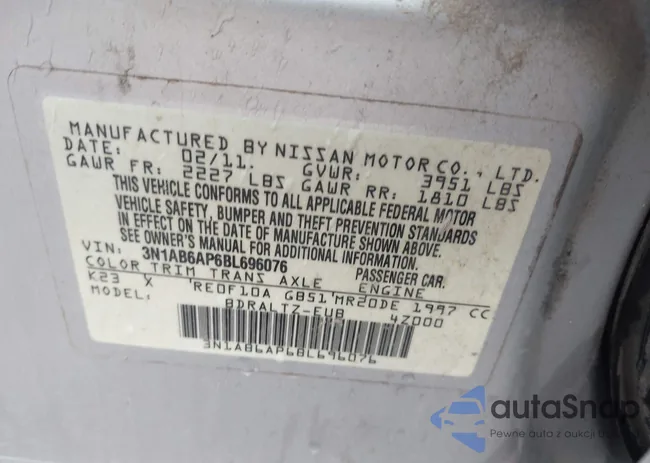 3N1AB6AP6BL696076: 43364016