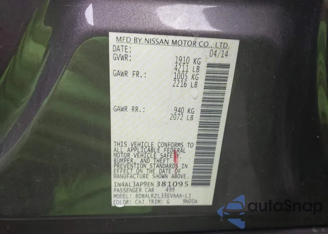 1N4AL3AP9EN381095: 43364023
