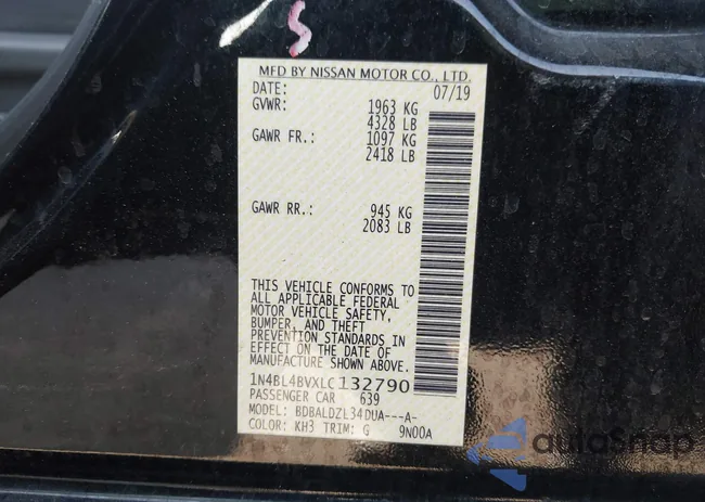 1N4BL4BVXLC132790: 43364107