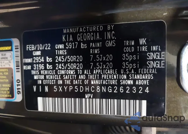 5XYP5DHC8NG262324: 43364222