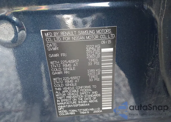 KNMAT2MV5GP596544: 43363307