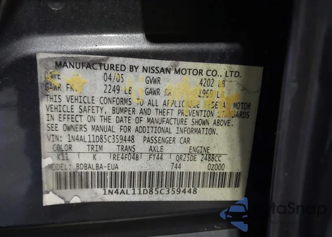 1N4AL11D85C359448: 43363318