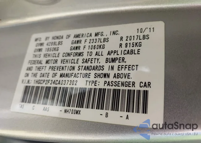 1HGCP2F34CA037302: 43363435