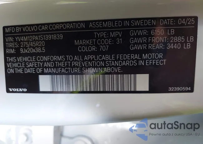 YV4M12PA1S1391839: 43363502