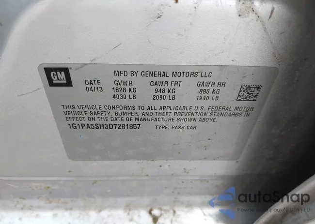 1G1PA5SH3D7281857: 43363511