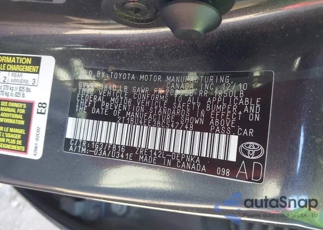 2T1BU4EE3BC547748: 43363562