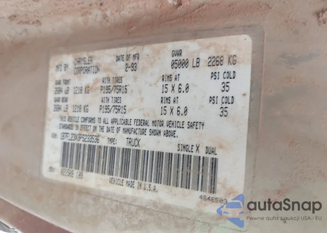 1B7FL23X3PS233536: 43363640