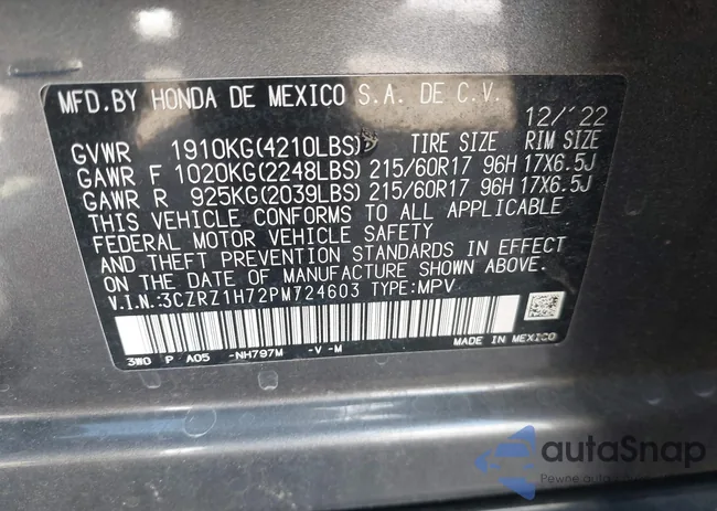 3CZRZ1H72PM724603: 43364706