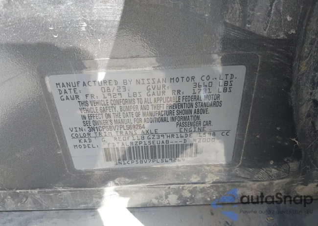 3N1CP5BV7PL569264: 43364730