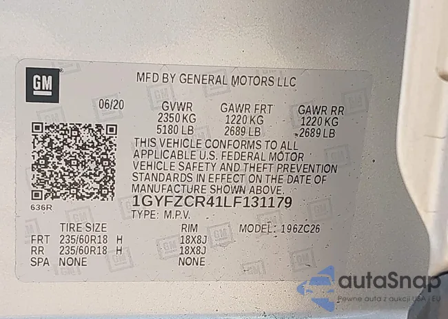 1GYFZCR41LF131179: 43364760