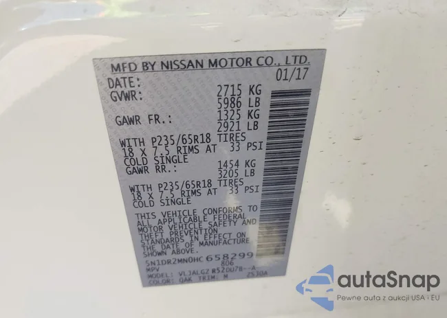 5N1DR2MN0HC658299: 43364967