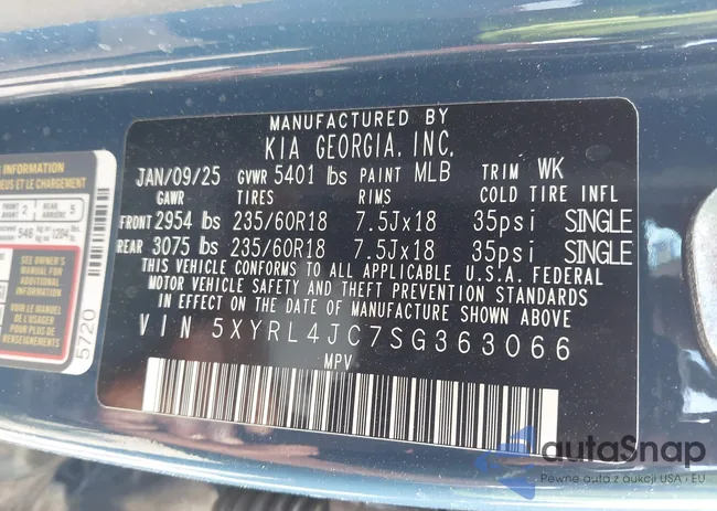 5XYRL4JC7SG363066: 43365000