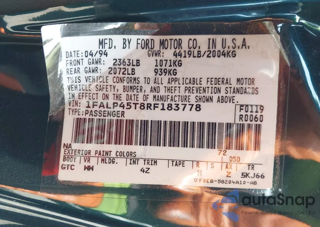 1FALP45T8RF183778: 43365059