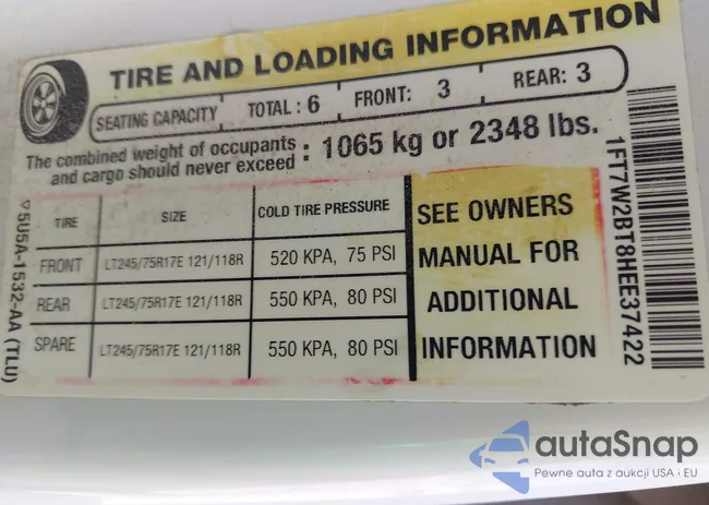 1FT7W2BT8HEE37422: 43365085