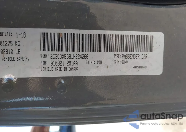 2C3CDXBG8JH224266: 43365123