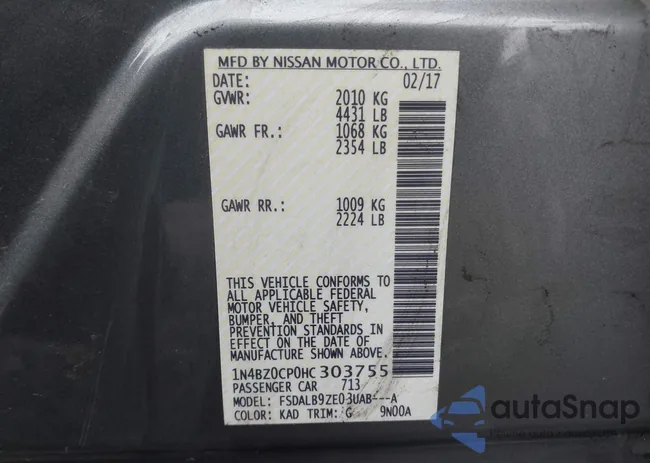 1N4BZ0CP0HC303755: 43365131