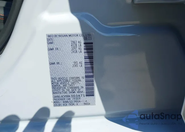 1N4BL4CV9RN303475: 43365167