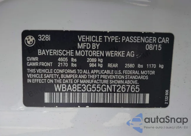 WBA8E3G55GNT26765: 43365176