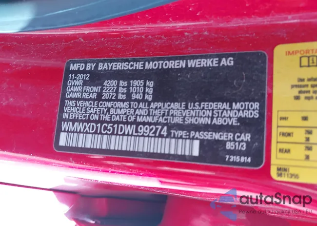 WMWXD1C51DWL99274: 43365194