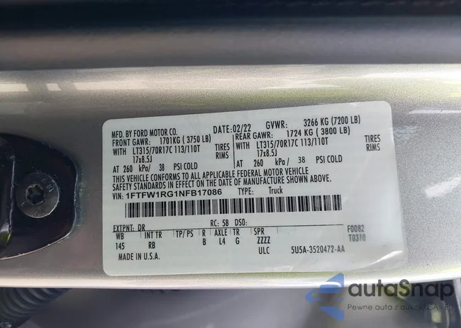 1FTFW1RG4NFB91683: 43364326