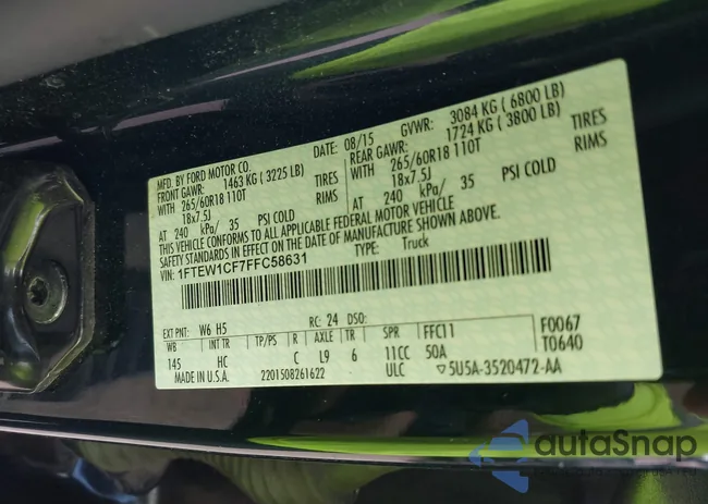 1FTEW1CF7FFC58631: 43364409