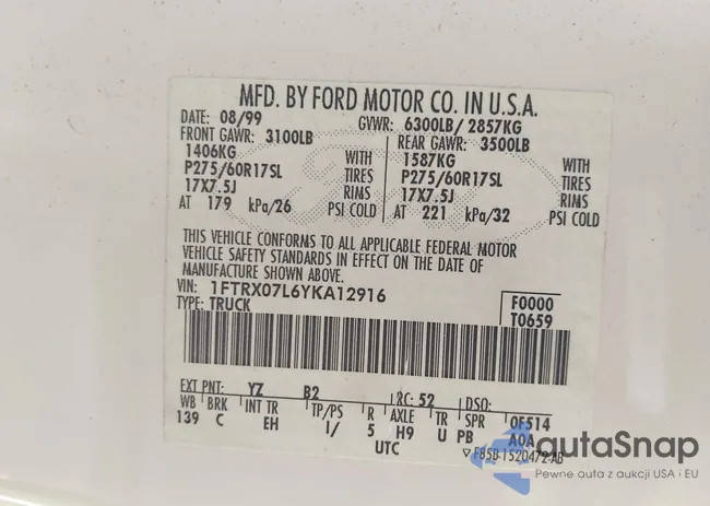 1FTRX07L6YKA12916: 43364479