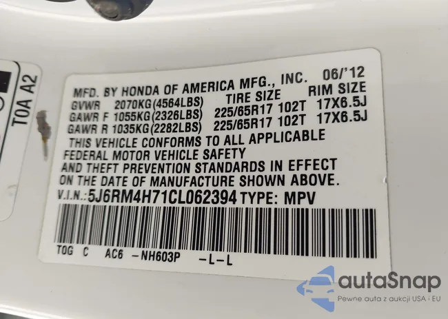 5J6RM4H71CL062394: 43364584