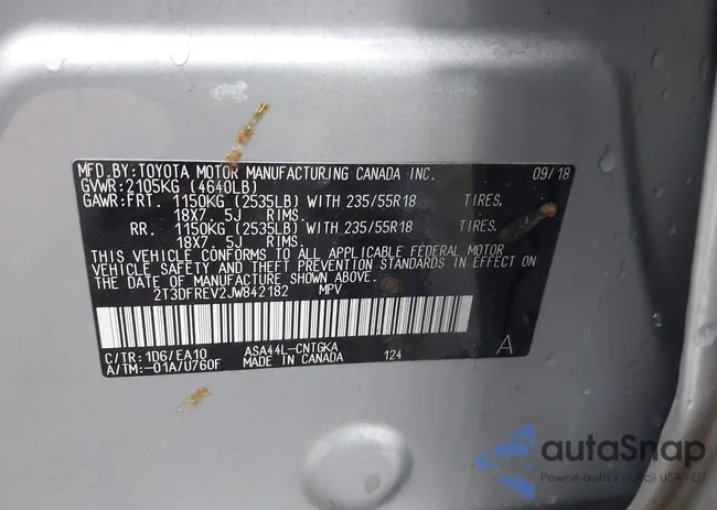 2T3DFREV2JW842182: 43364611