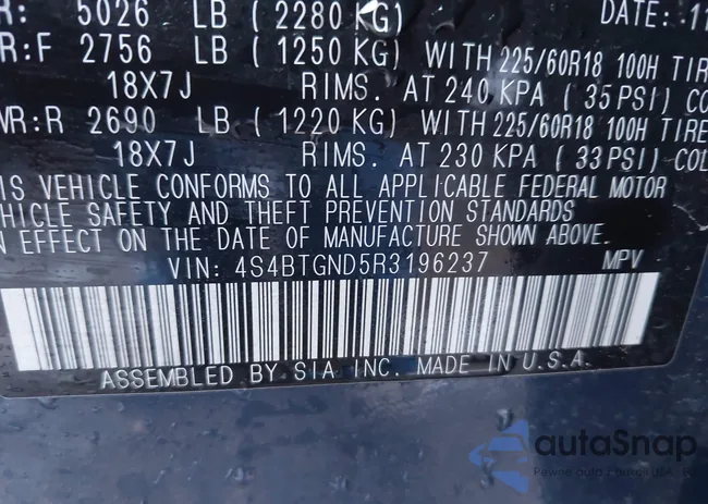 4S4BTGND5R3196237: 43365760