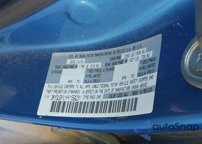 3MYDLBYV1HY159231: 43365764