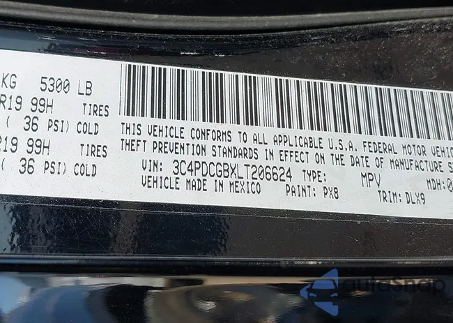 3C4PDCGBXLT206624: 43365931