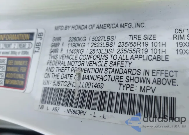 5J8TC2H37LL001469: 43365969