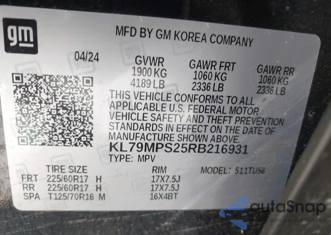 KL79MPS25RB216931: 43365289