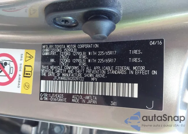 JTJYARBZ6G2039722: 43365404