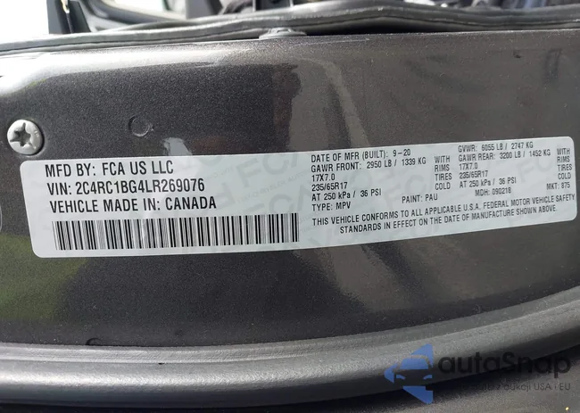 2C4RC1BG4LR269076: 43365450