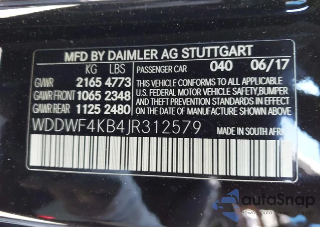 WDDWF4KB4JR312579: 43365451