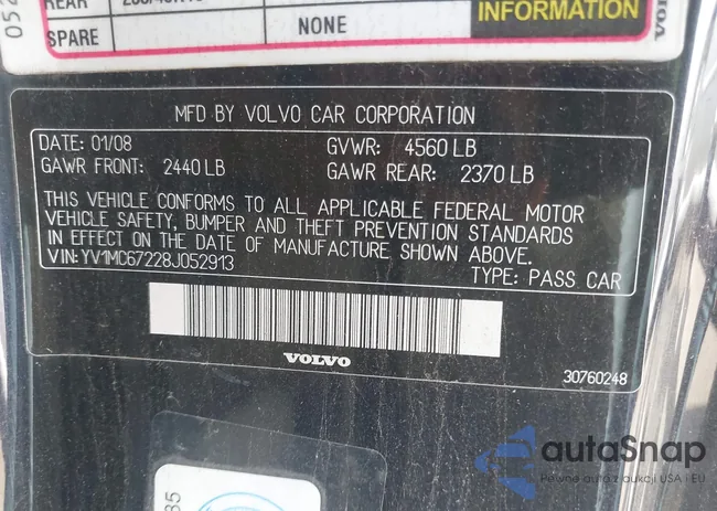 YV1MC67228J052913: 43365460