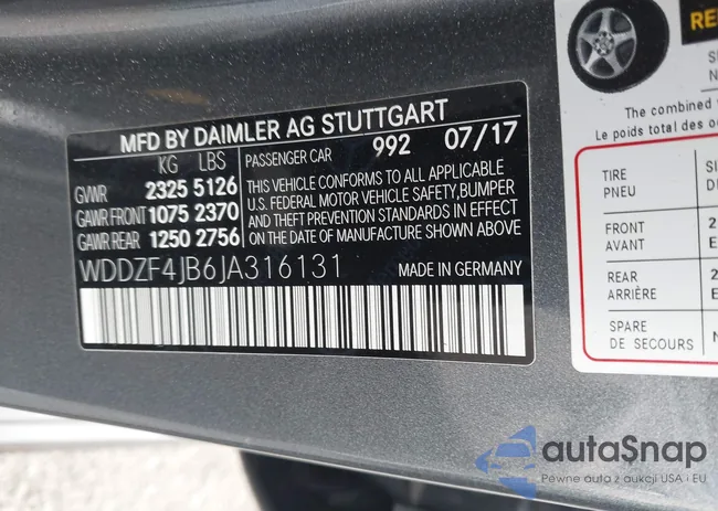 WDDZF4JB6JA316131: 43365465