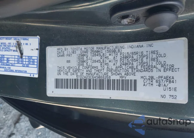 5TDZA23C64S088268: 43365482